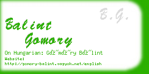 balint gomory business card